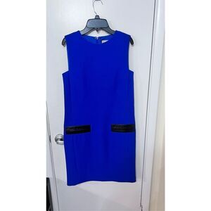 Michael Kors Collection Women's Sleeveless Wool Blend Shift Dress Blue Size 4